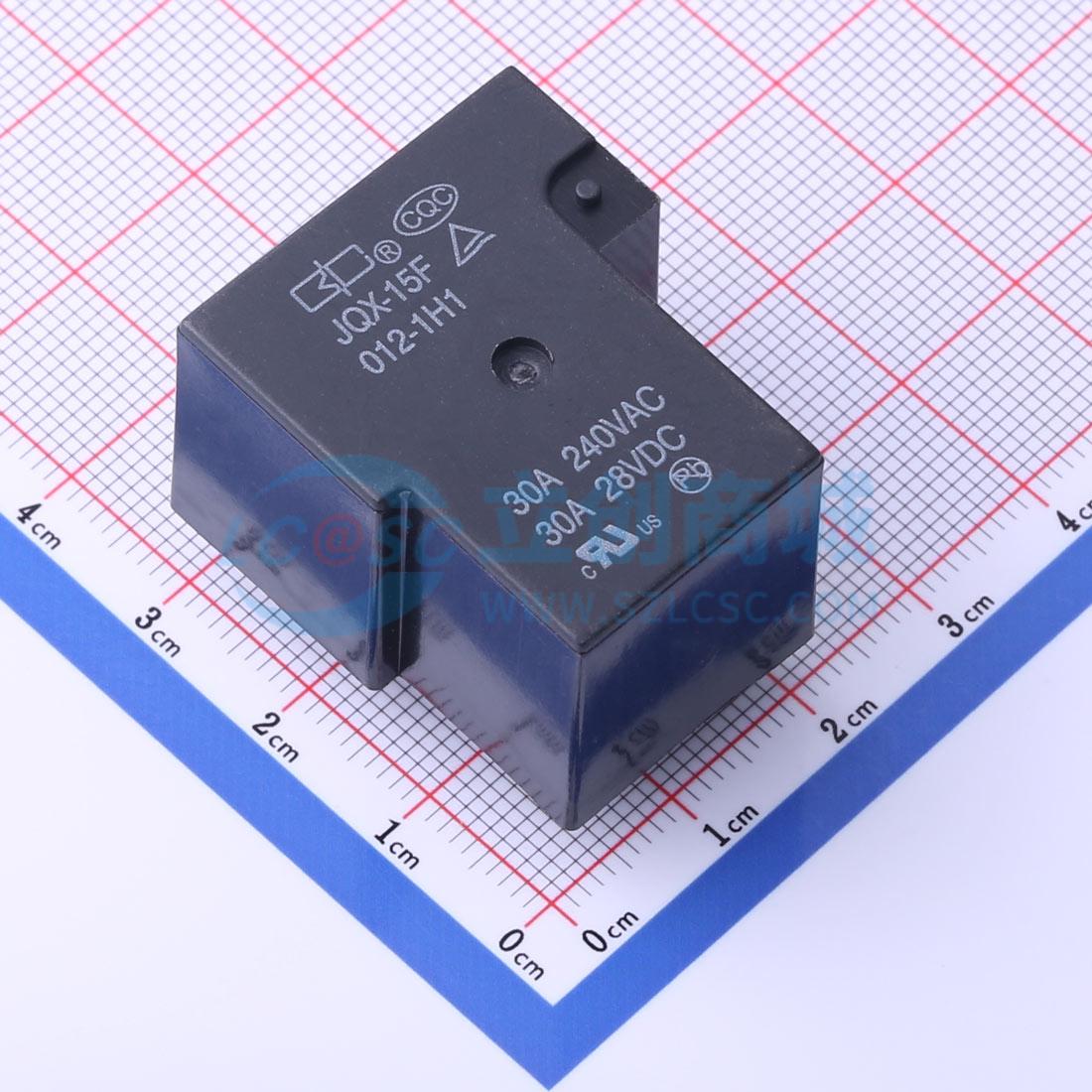 Rơ-le công suất JQX-15F/012-1H1(30A) BC 12V THT,32.5x27.5mm - Techcore Việt Nam