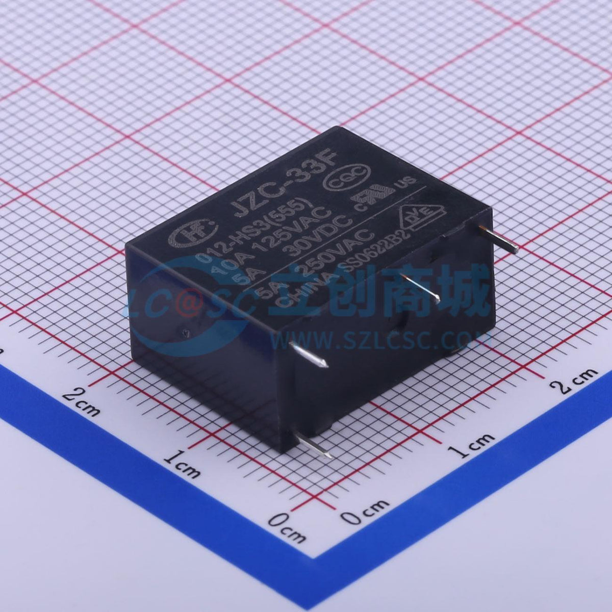 Rơ-le điện tử JZC-33F/012-HS3(555) HF 12V THT,20.5x10.6mm - Techcore Việt Nam