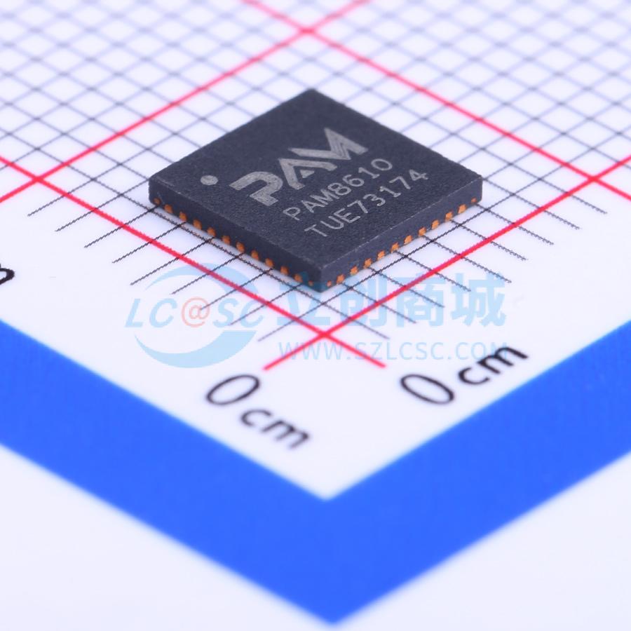 IC Khuếch Đại Công Suất Âm Thanh PAM8610TR Diodes Incorporated WQFN-40-EP(6X6) 2 kênh 7–15 V Class D 10 W × 2 @ 8Ω - Techcore Việt Nam
