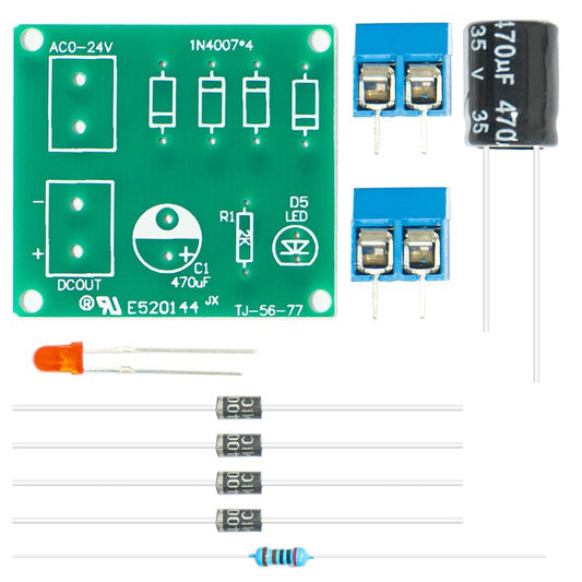 Kit Mạch Chỉnh Lưu Cầu IN4007 – Chuyển Đổi AC sang DC DIY Hàn Mạch