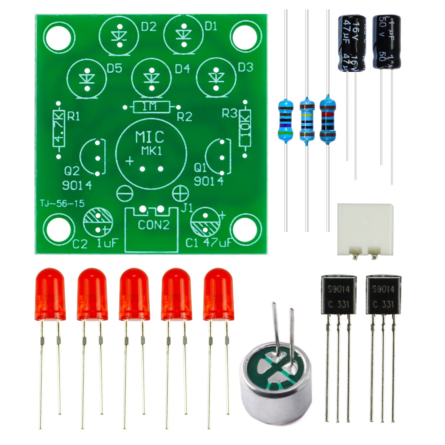 Kit Đèn LED Nhạc Điều Khiển Âm Thanh DIY – Mạch Đèn Nhảy Theo Nhạc TJ-56-15