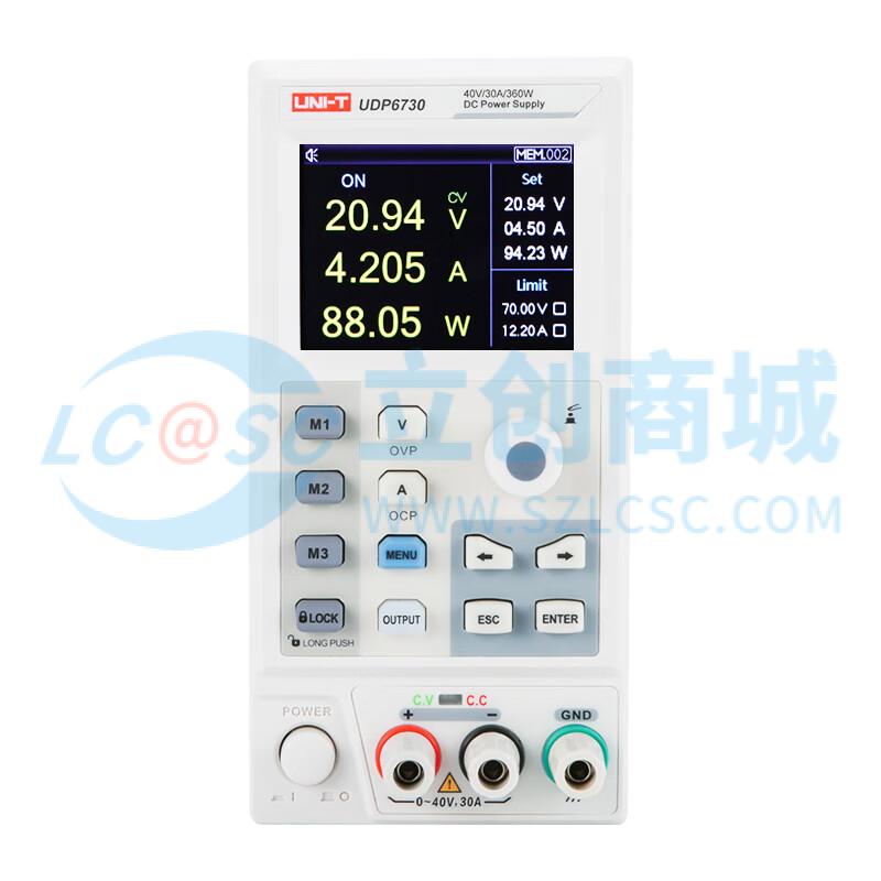Nguồn DC UDP6730 UNI-T 40V 30A 360W Độ chính xác cao - Techcore Việt Nam