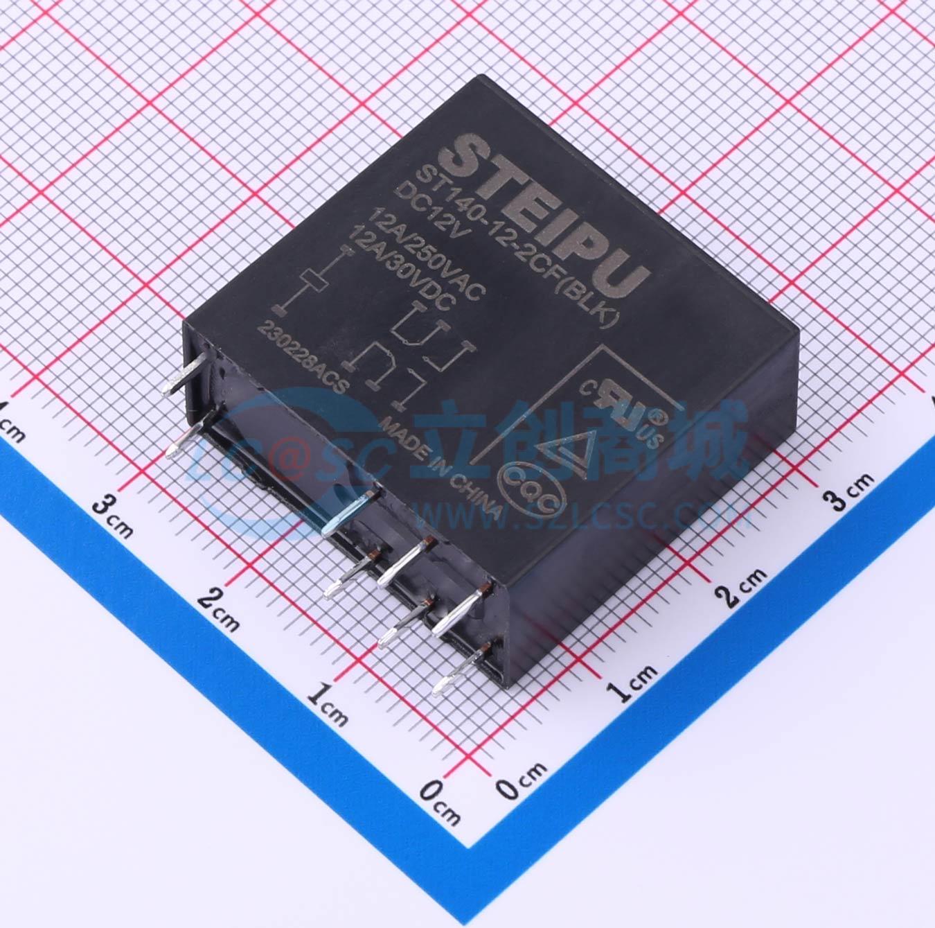 Rơ-le công suất ST140-12-2CF(BLK)/DC12V STEIPU 12V THT,29x12.7mm - Techcore Việt Nam