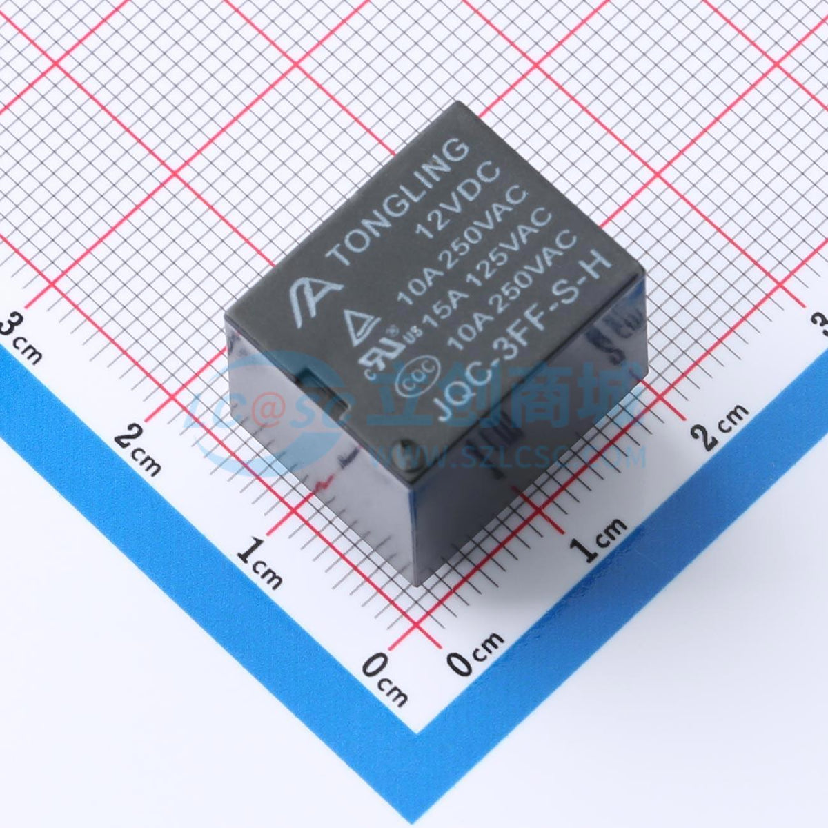 Rơ-le công suất JQC-3FF-S-H12V TLrelay 12V THT,19.2x15.4mm - Techcore Việt Nam