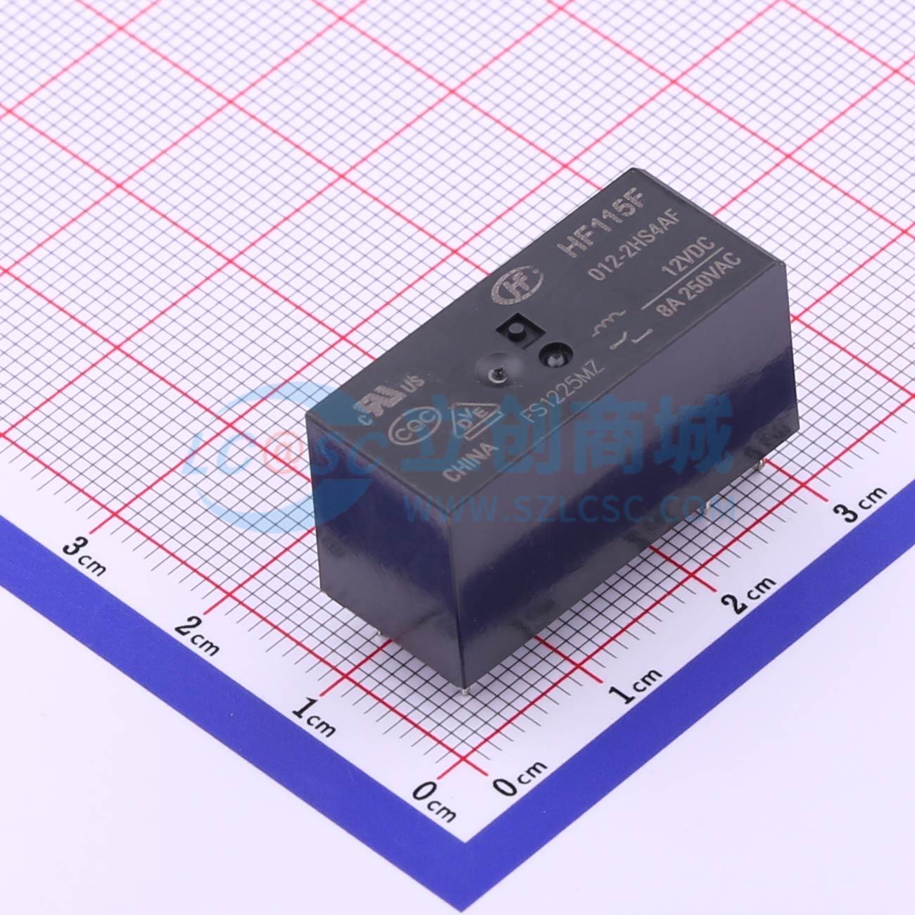 Rơ-le điện tử HF115F/012-2HS4AF HF DIP,29x12.7mm - Techcore Việt Nam
