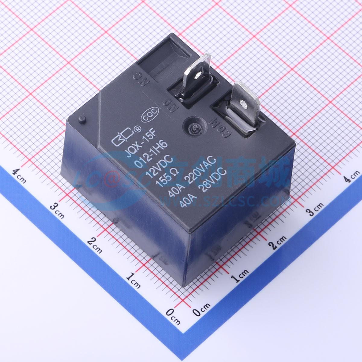Rơ-le điện tử JQX-15F/012-1H6(40A) BC 12V THT,32.6x27.7mm - Techcore Việt Nam