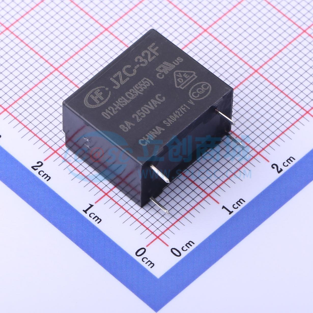 Rơ-le điện tử JZC-32F/012-HSLQ3(555) HF 12V THT,18.4x10.2mm - Techcore Việt Nam