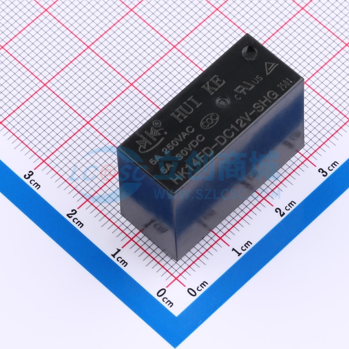 Rơ-le công suất HK14FD-DC12V-SHG HUIKE 12V DIP,29x12.7mm - Techcore Việt Nam
