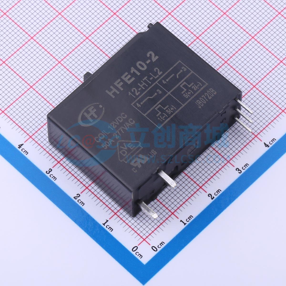 Rơ-le chốt từ HFE10-2/12-HT-L2 HF THT,39x15mm - Techcore Việt Nam