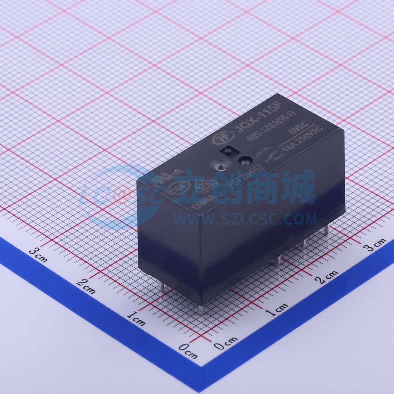 Rơ-le công suất JQX-115F/005-1ZS3 HF 5V DIP,29x12.7mm - Techcore Việt Nam