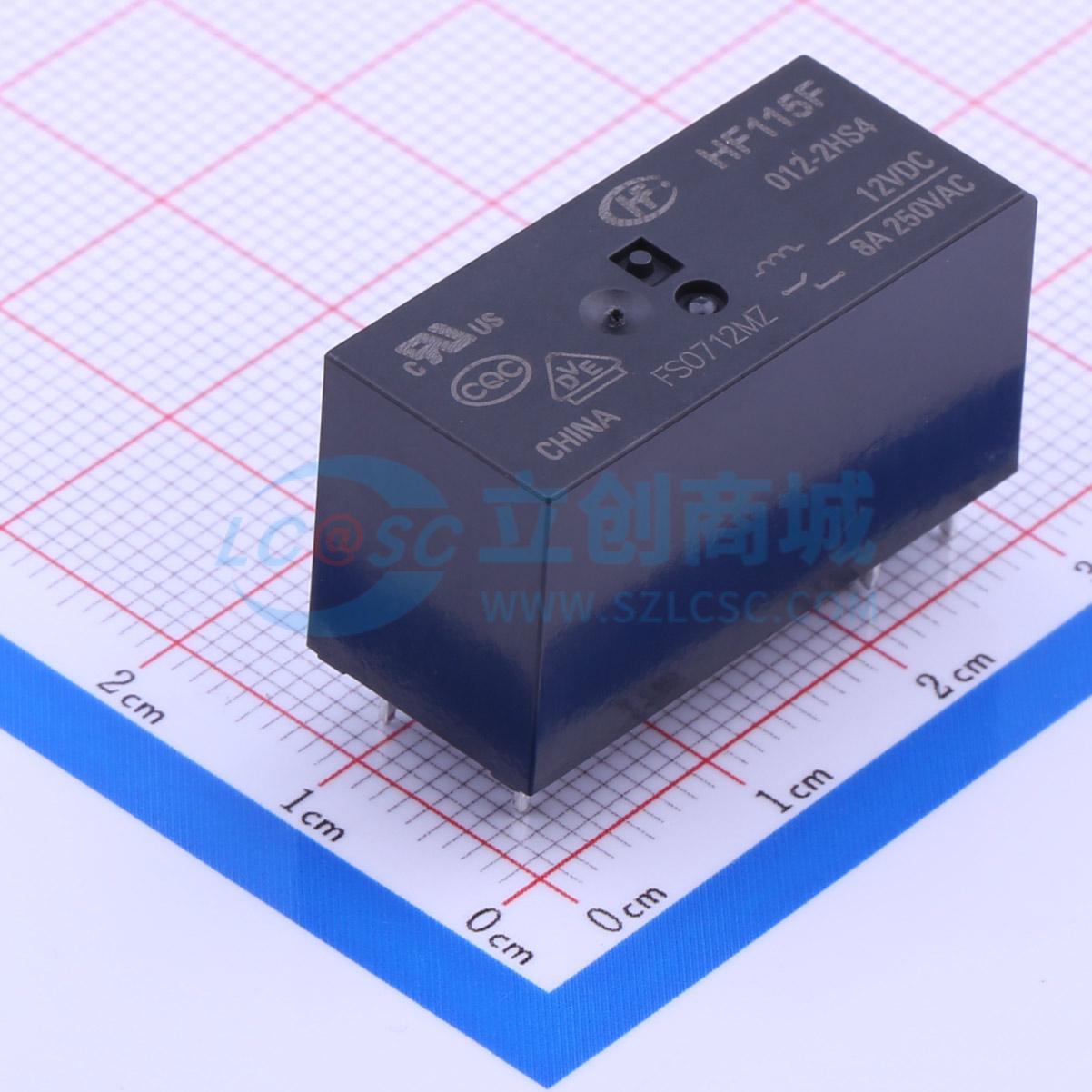 Rơ-le điện tử HF115F-012-2HS4 HF DIP,29x12.7mm - Techcore Việt Nam