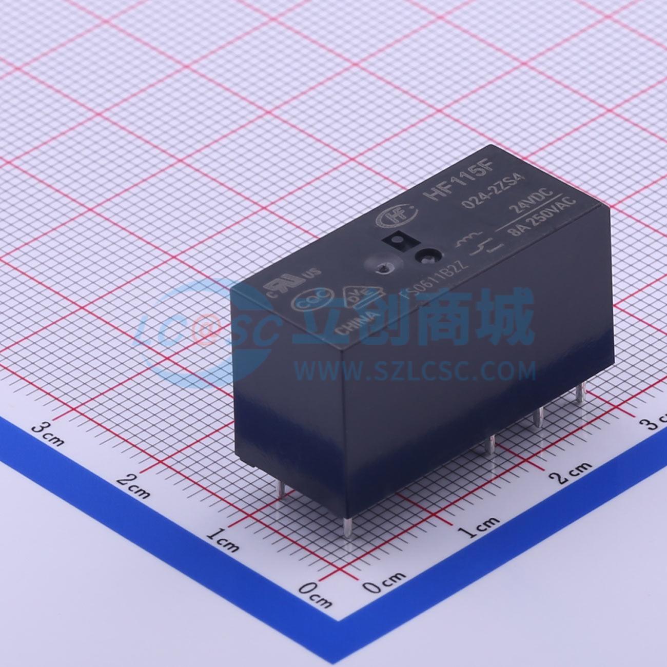 Rơ-le điện tử HF115F/024-2ZS4 HF DIP,29x12.7mm - Techcore Việt Nam