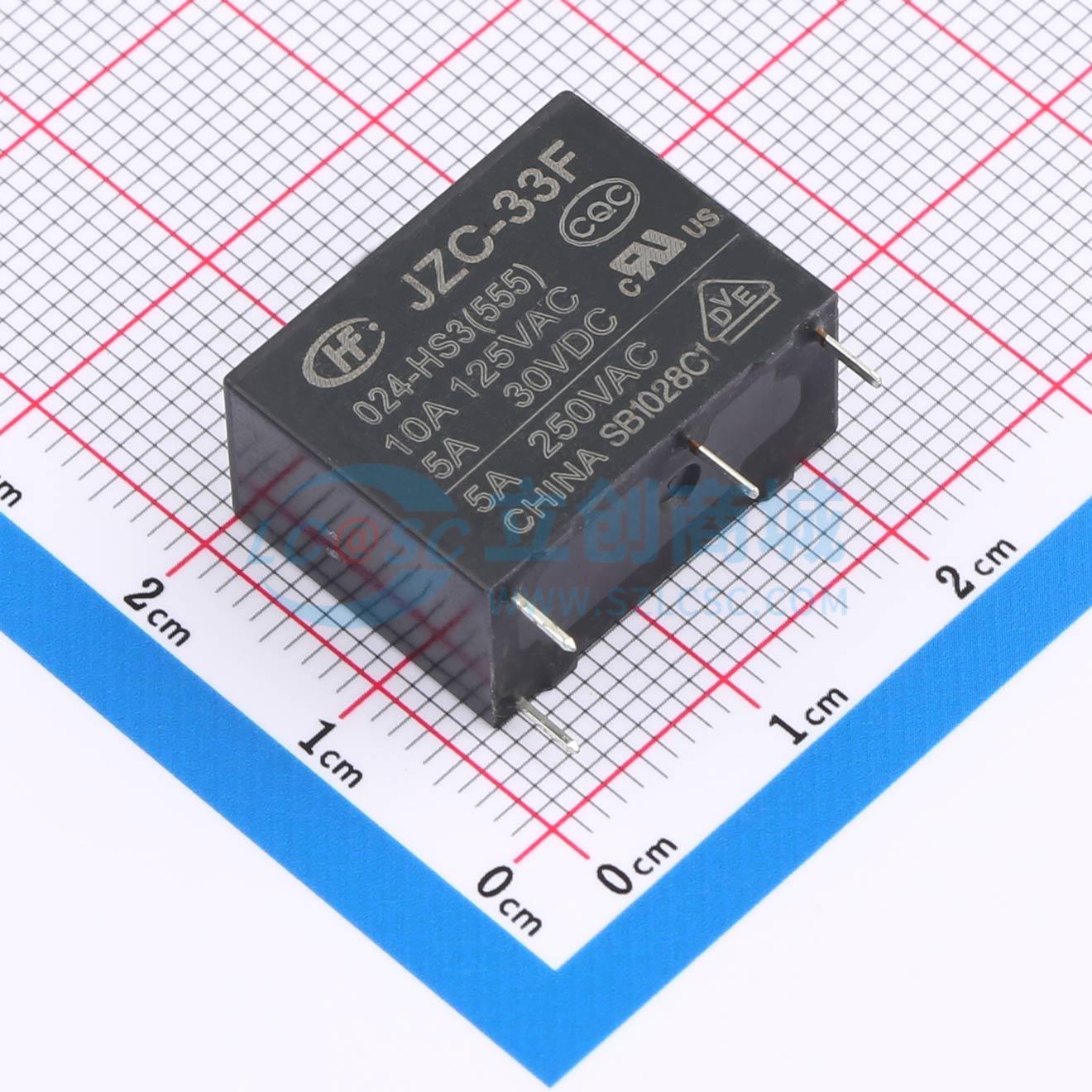 Rơ-le điện tử JZC-33F/024-HS3(555) HF 24V THT,20.5x10.6mm - Techcore Việt Nam