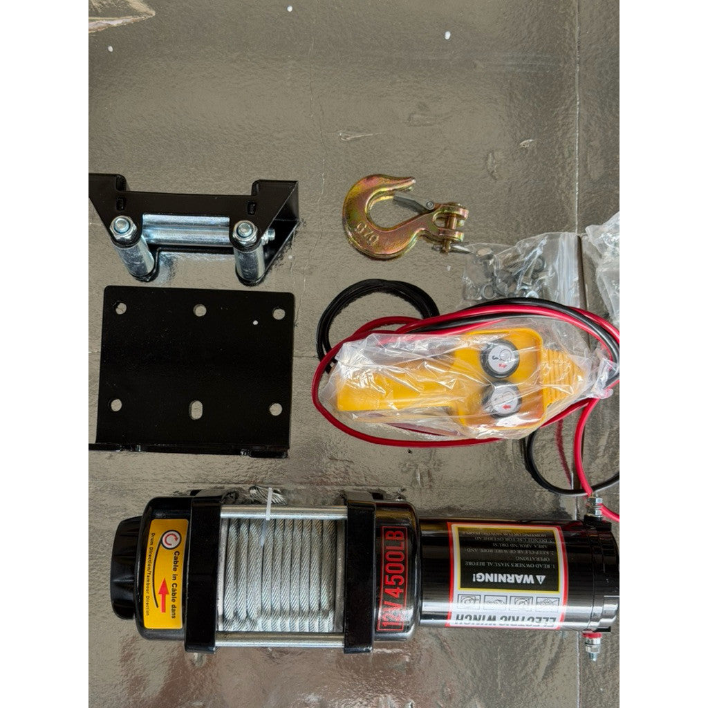 Tời Điện 4500LBS Dùng Bình Ắc Quy 12V, Lực Kéo 2 Tấn Cho Xe Bán Tải, Cứu Hộ