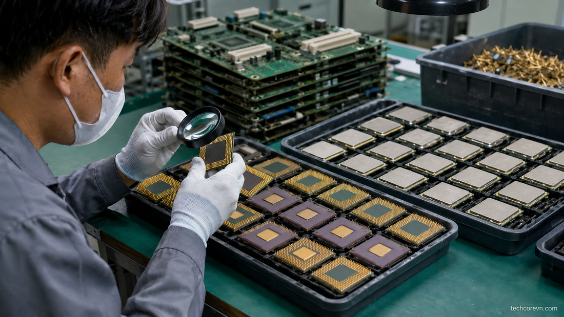 giá CPU Intel chân vàng và CPU gốm theo loại chân tình trạng và lô thực tế