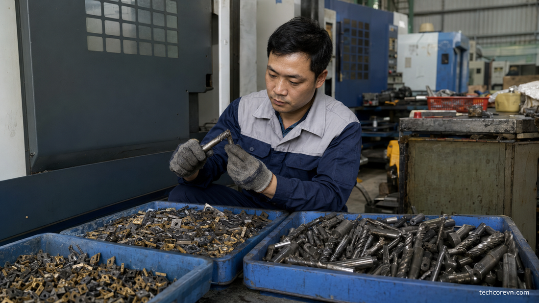 thu mua tận nơi mảnh dao Tungsten Carbide tại Hà Nội theo insert mảnh vỡ và phần dính thép