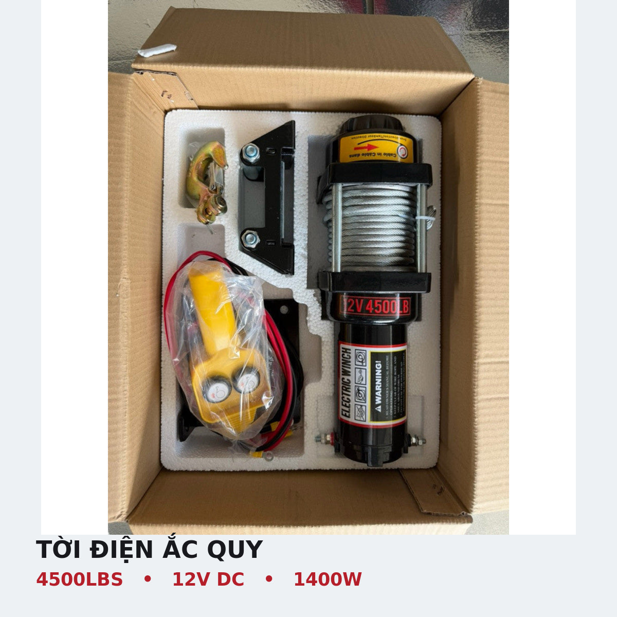 Tời Điện Ắc Quy 12V 4500LBS, Lực Kéo 2 Tấn Cho Xe Bán Tải – ảnh 4