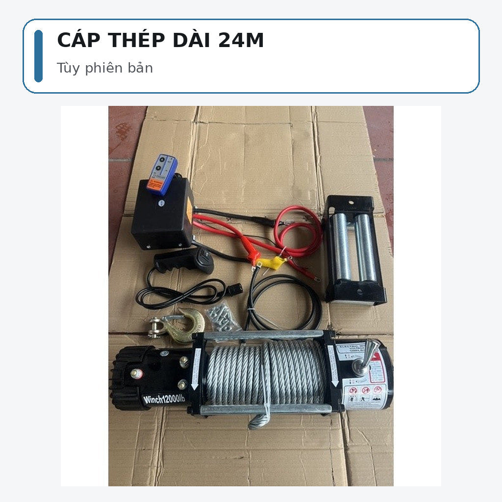 Tời Điện Cứu Hộ 12V/24V – 24V 12000LBS – ảnh 5