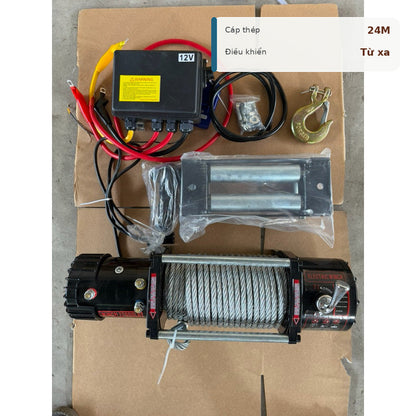 Tời Cứu Hộ 12000LBS 12V/24V – Điều Khiển Từ Xa Cho Ô Tô – ảnh 5