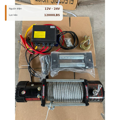 Tời Cứu Hộ 12000LBS 12V/24V – Điều Khiển Từ Xa Cho Ô Tô – ảnh 6