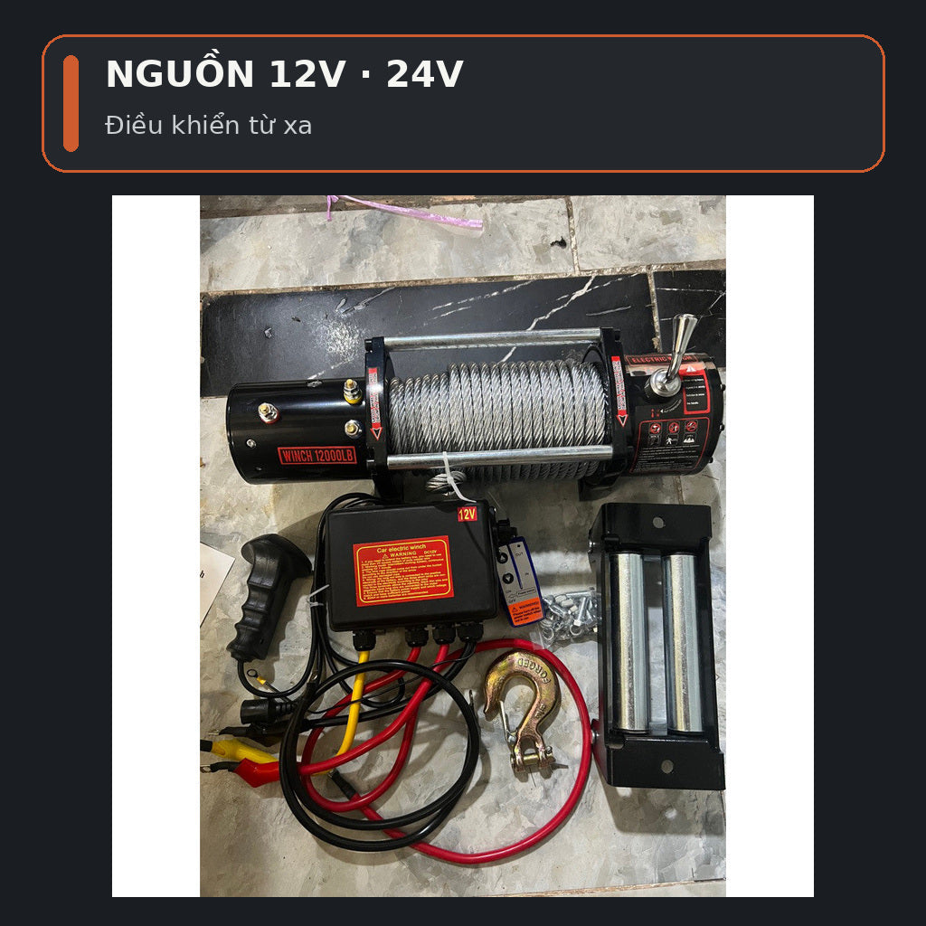 Tời Điện Cứu Hộ 12V/24V – 24V 12000LBS – ảnh 7