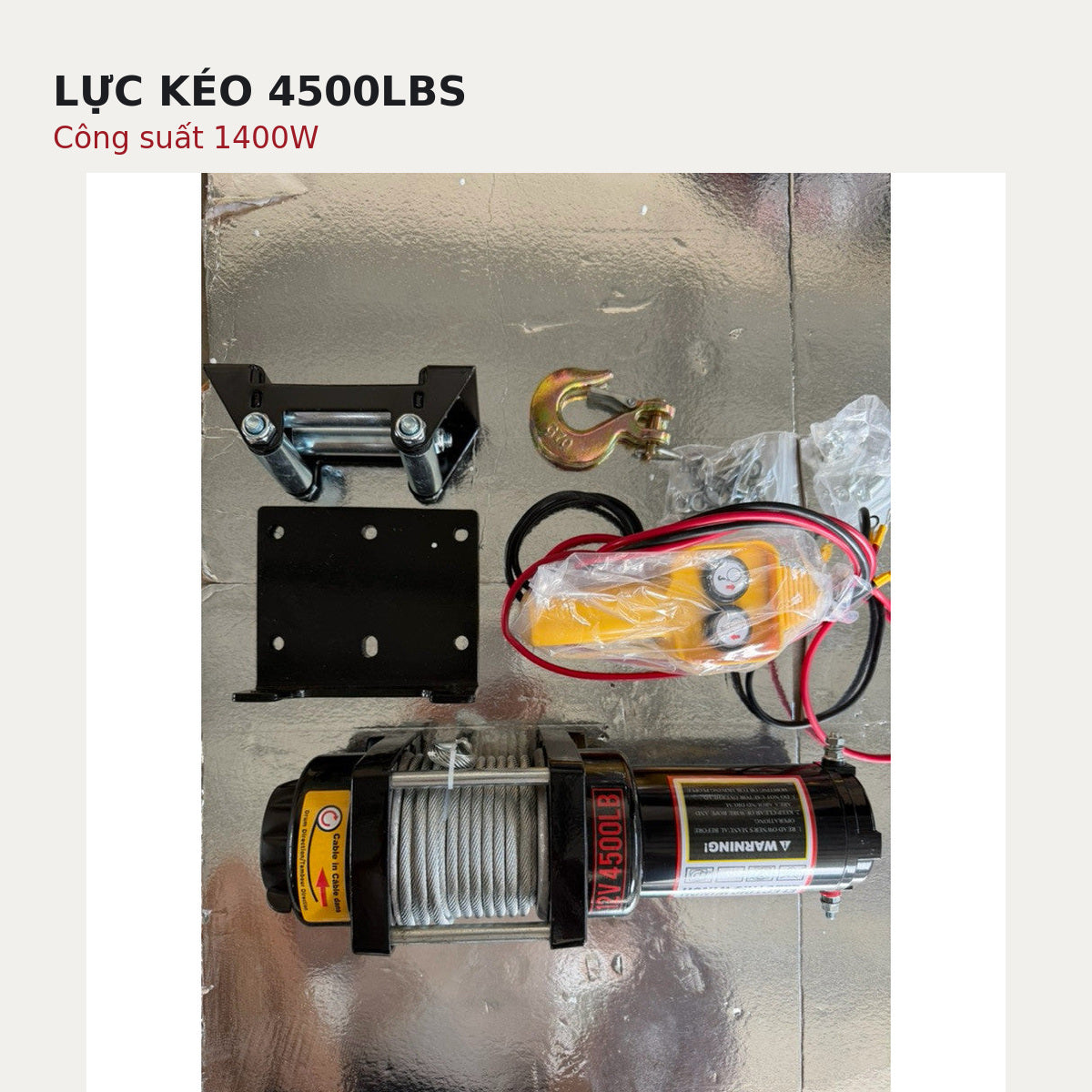 Tời Điện Ắc Quy 12V 4500LBS, Lực Kéo 2 Tấn Cho Xe Bán Tải – ảnh 8