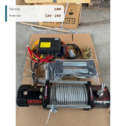 Tời Cứu Hộ 12000LBS 12V/24V – Điều Khiển Từ Xa Cho Ô Tô – ảnh 8
