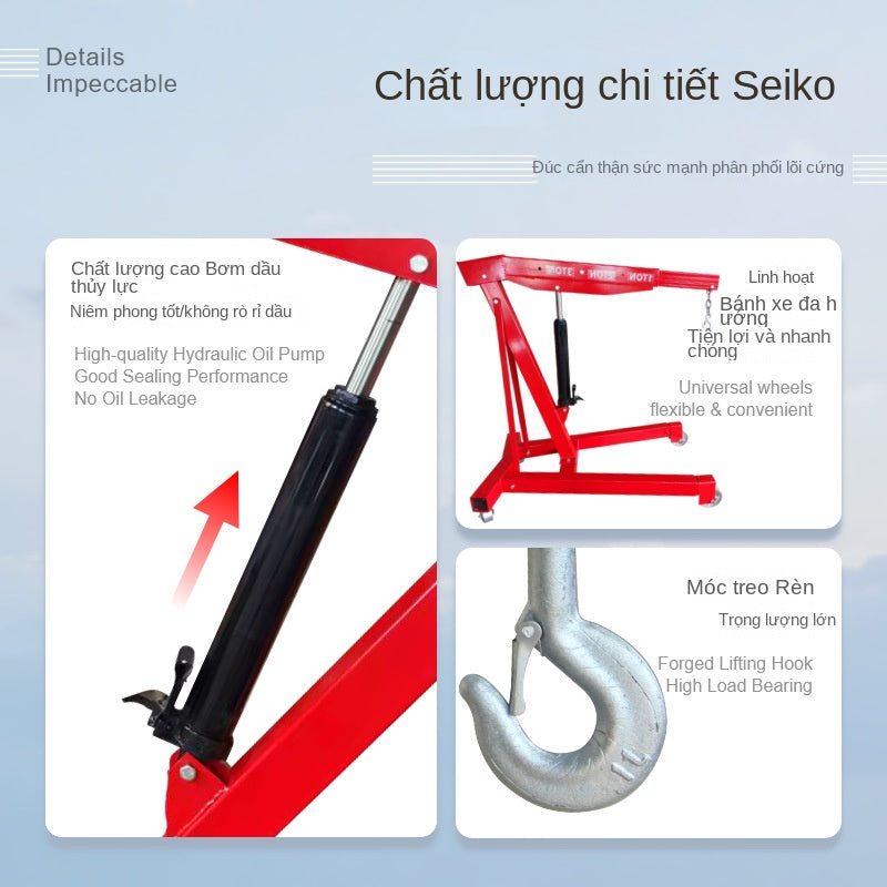 Cẩu Thủy Lực Mini 2–3 Tấn – Gấp Gọn Hoặc Cố Định