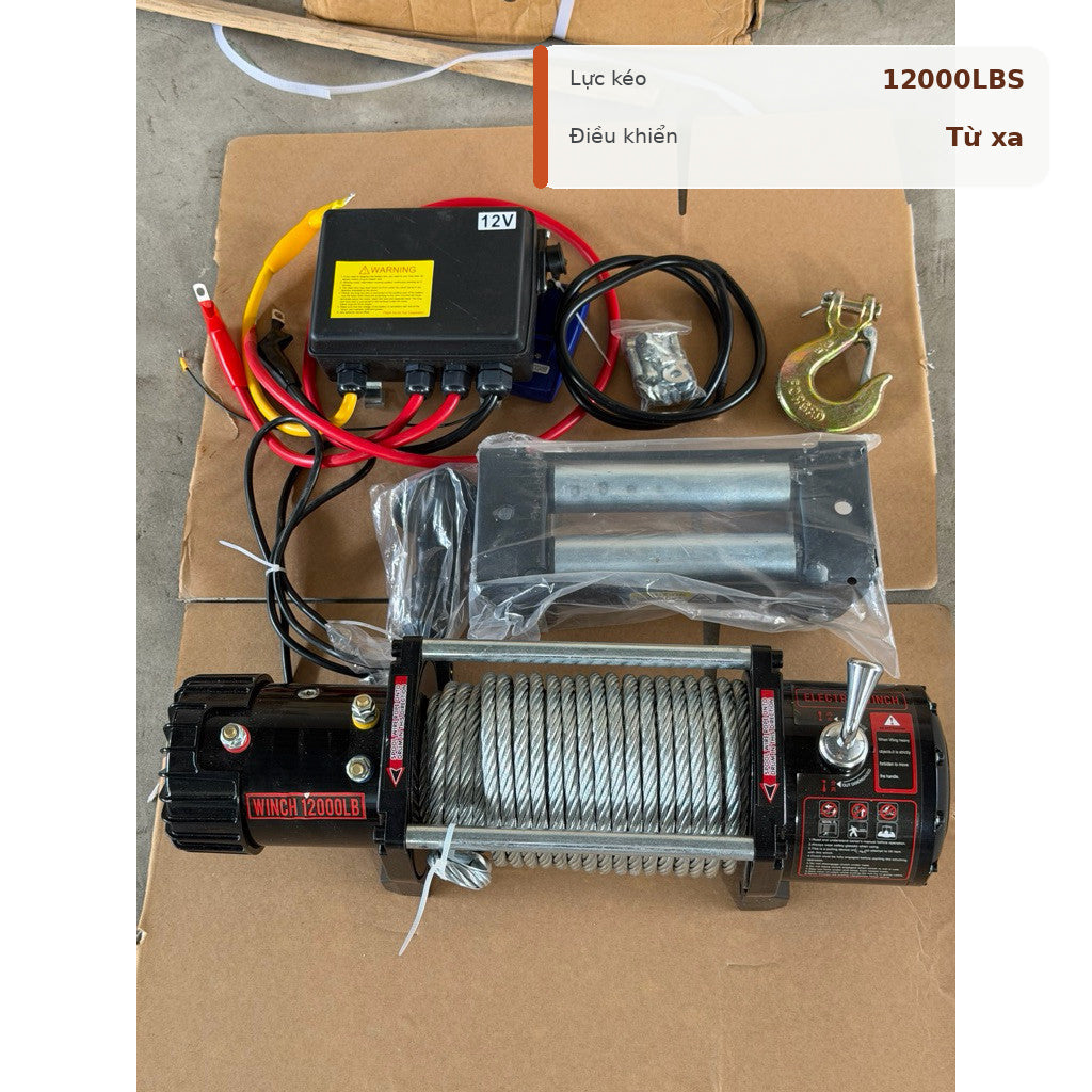 Tời Cứu Hộ 12000LBS 12V/24V – Điều Khiển Từ Xa Cho Ô Tô – ảnh 10