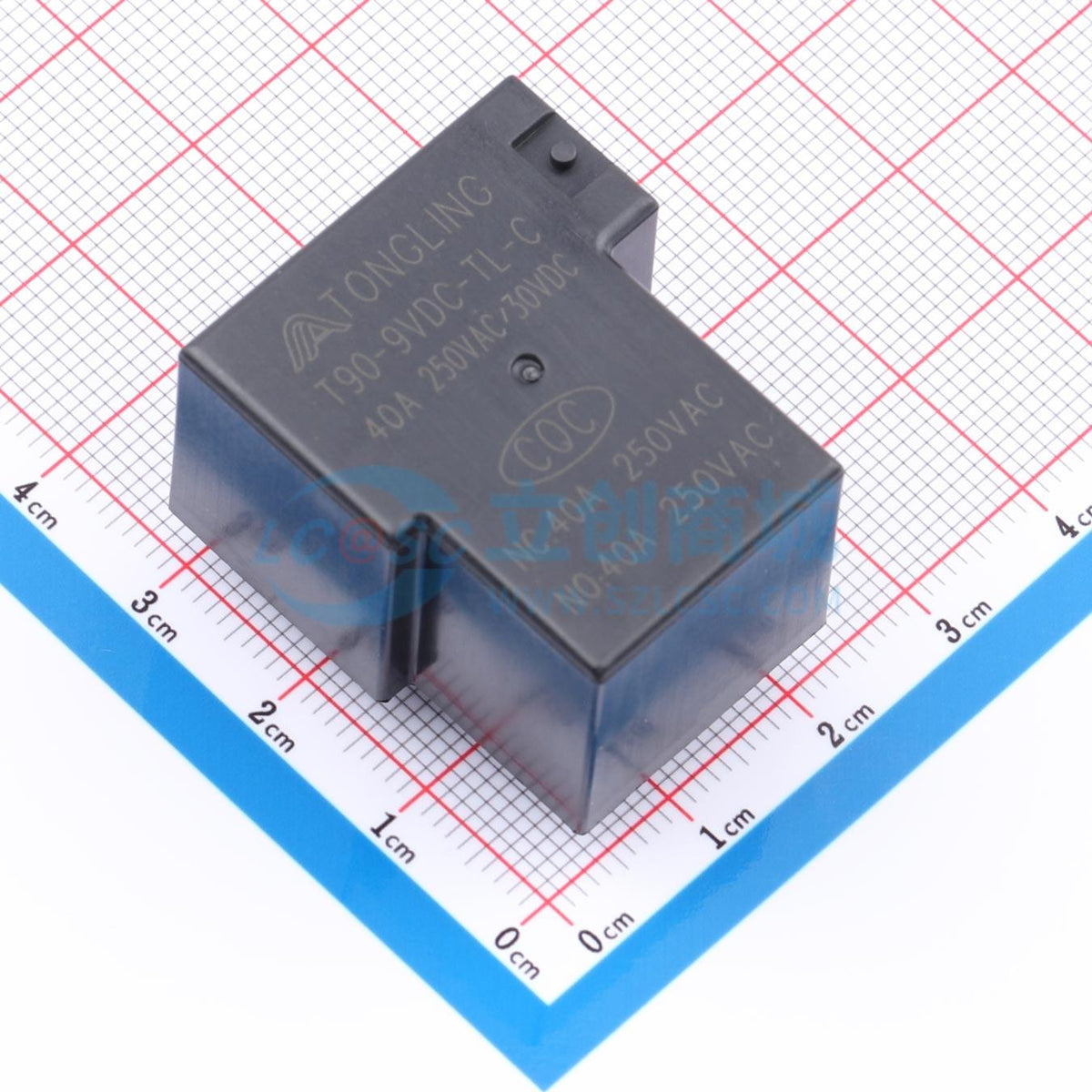 Rơ-le điện tử T90-9VDC-TL-C5pin40A TLrelay THT,32x27.4mm - Techcore Việt Nam