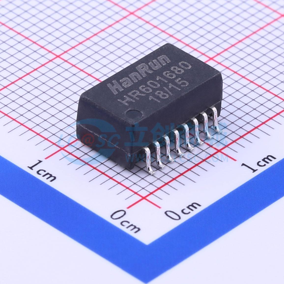 Biến Áp Mạng Ethernet HR601680() HANRUN SMD-16P,12.7x7.2mm 1CT:1CT 10/100 Base-T 350uH - Techcore Việt Nam