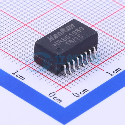 Biến Áp Mạng Ethernet HR601680() HANRUN SMD-16P,12.7x7.2mm 1CT:1CT 10/100 Base-T 350uH - Techcore Việt Nam