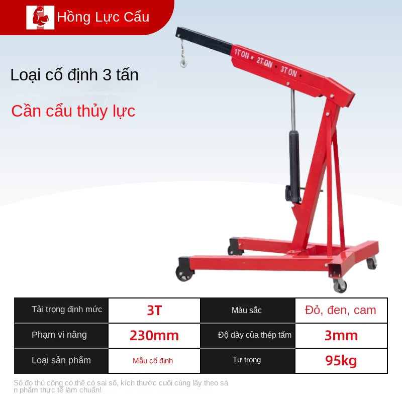 Cẩu Thủy Lực Mini 2–3 Tấn – Gấp Gọn Hoặc Cố Định