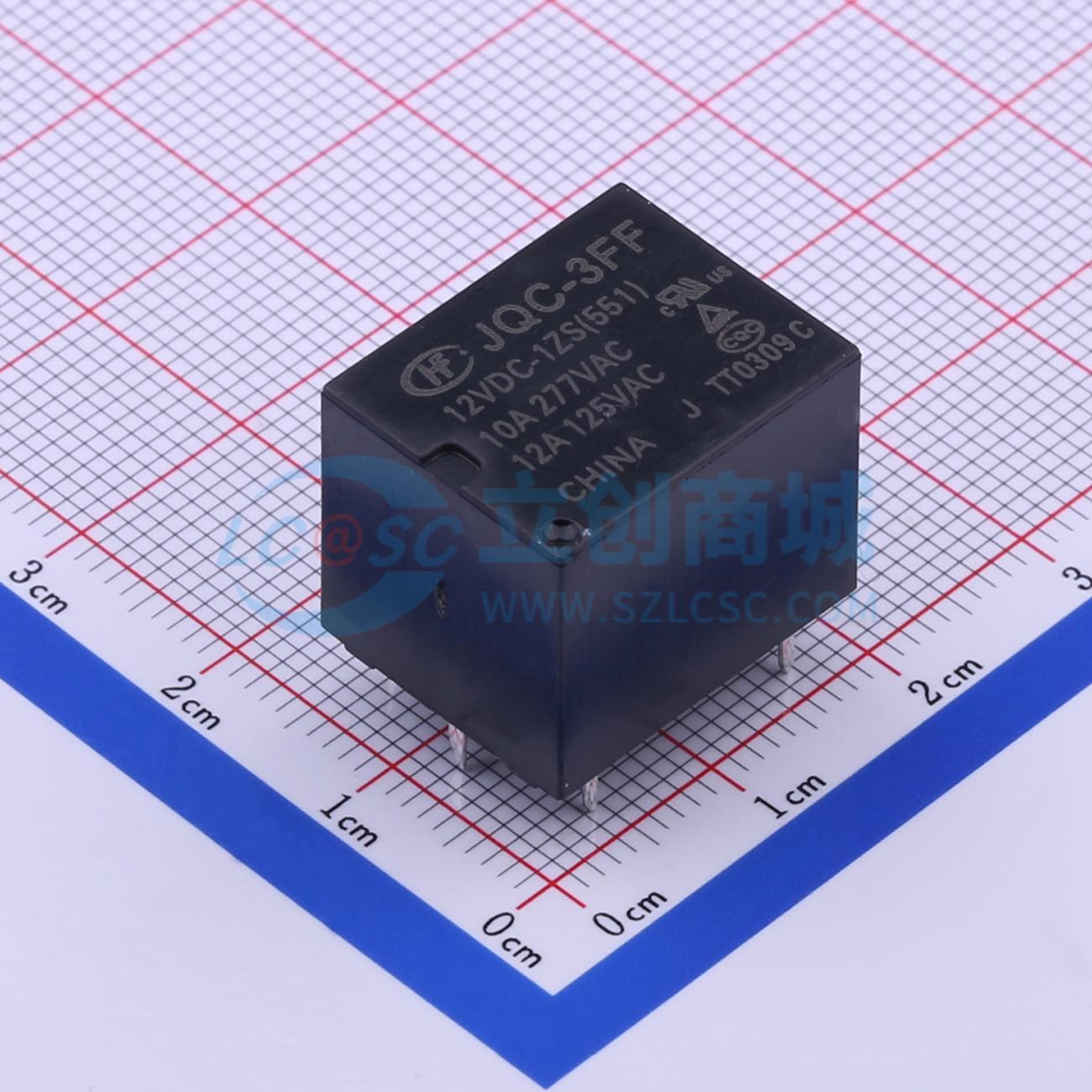 Rơ-le điện tử JQC-3FF/12VDC-1ZS(551) HF THT,19x15.5mm - Techcore Việt Nam