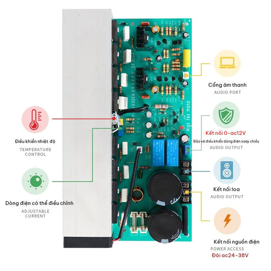 Mạch Công Suất Mono 800W 2SA1943/2SC5200 – Bo Công Suất Âm Thanh Chuyên Nghiệp