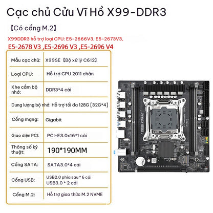 Mainboard X99 DDR3 LGA2011-3 Hỗ Trợ Xeon E5-2666V3 E5-2678V3