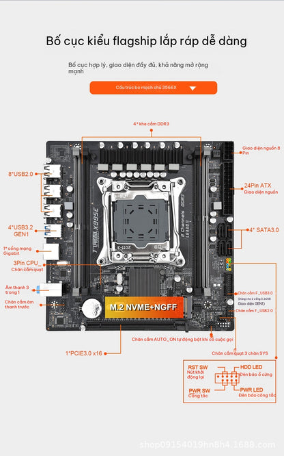 Mainboard X99 DDR3 LGA2011-3 Hỗ Trợ Xeon E5-2666V3 E5-2678V3