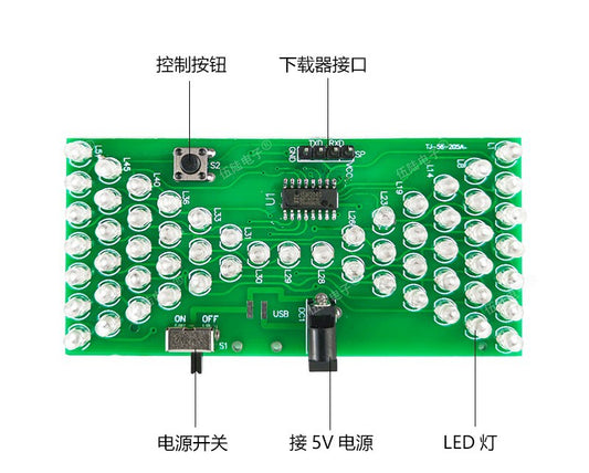 Kit Đồng Hồ Cát Điện Tử LED DIY – Bộ Hàn Mạch Vi Điều Khiển TJ-56-205