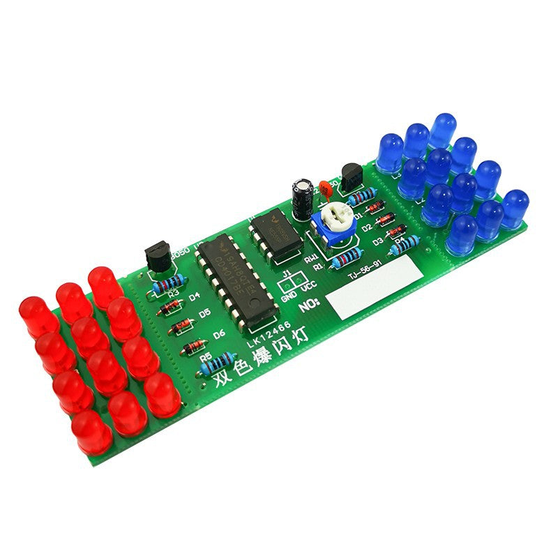 Kit Đèn Cảnh Sát Nháy Đôi Màu DIY – Mạch LED Nháy Hàn Mạch TJ-56-91