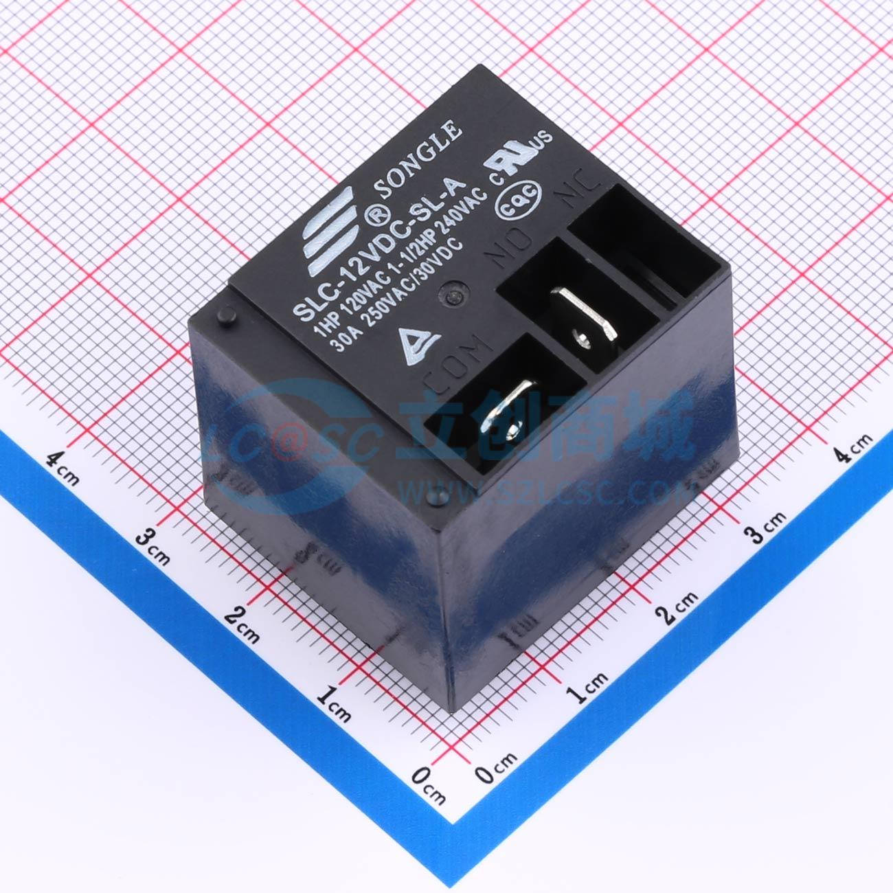 Rơ-le điện tử SLC-12VDC-SL-A Màu đen SONGLE 12V THT,32.2x27.6mm - Techcore Việt Nam