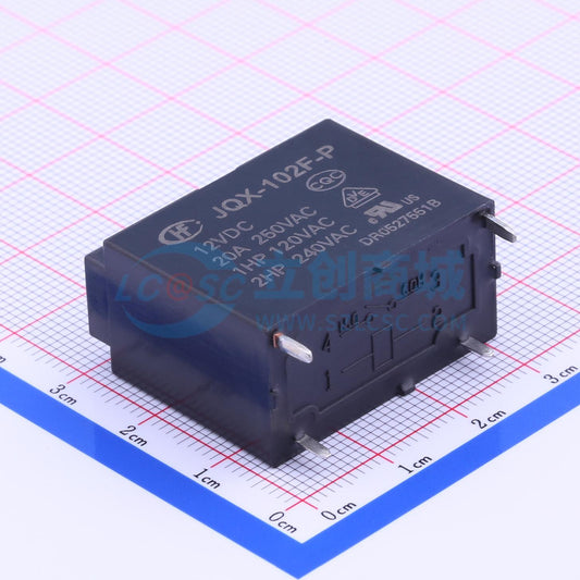 Rơ-le công suất JQX-102F-P/012 HF 12V THT,30.5x16mm - Techcore Việt Nam