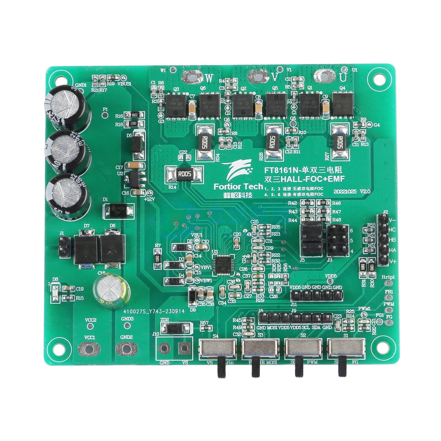 Bo mạch phát triển DMFT8161N-Hall Sensors-FOC+EMF_DEMO Fortior Tech - Techcore Việt Nam