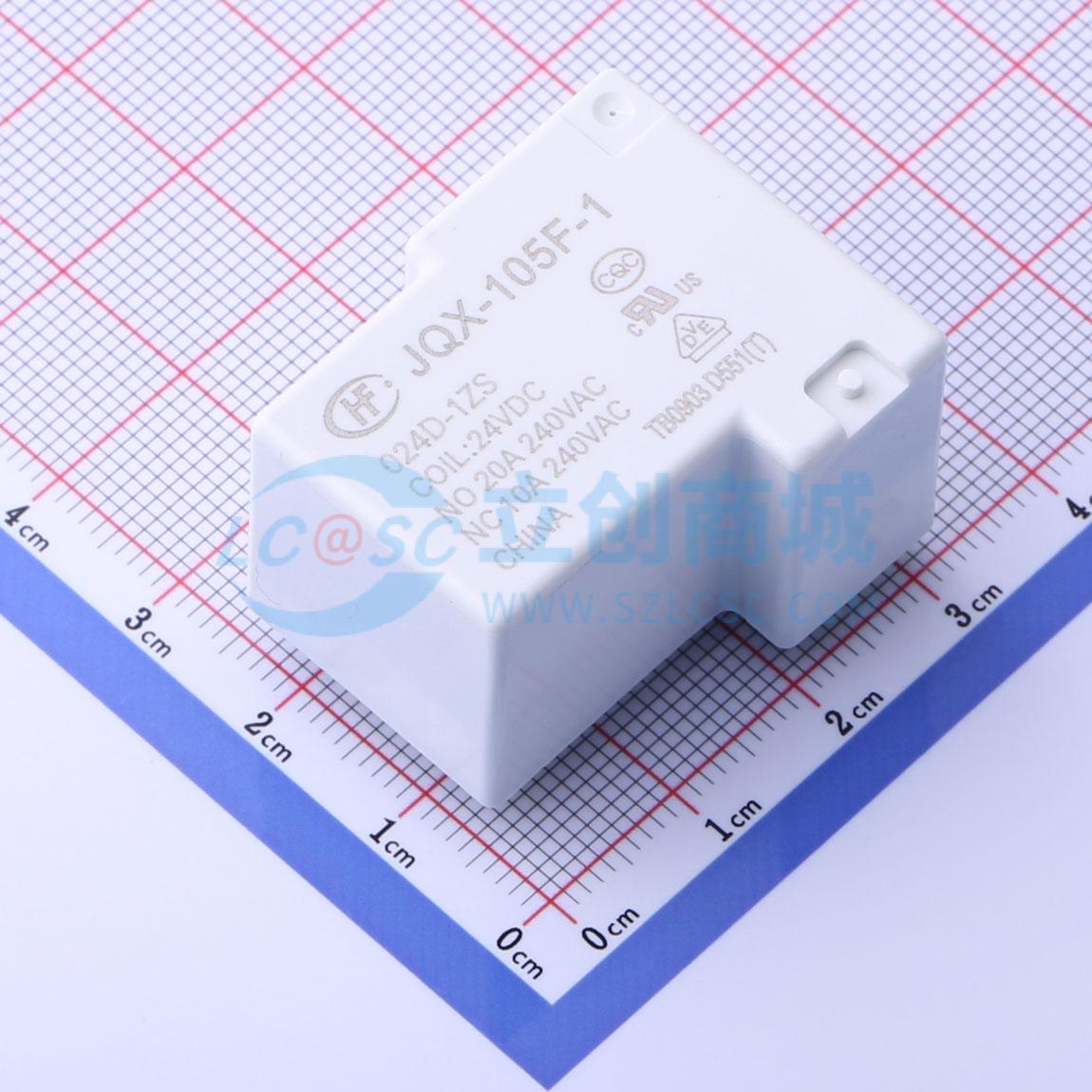 Rơ-le công suất JQX-105F-1/024D-1ZS HF 24V THT,32.3x27.1mm - Techcore Việt Nam