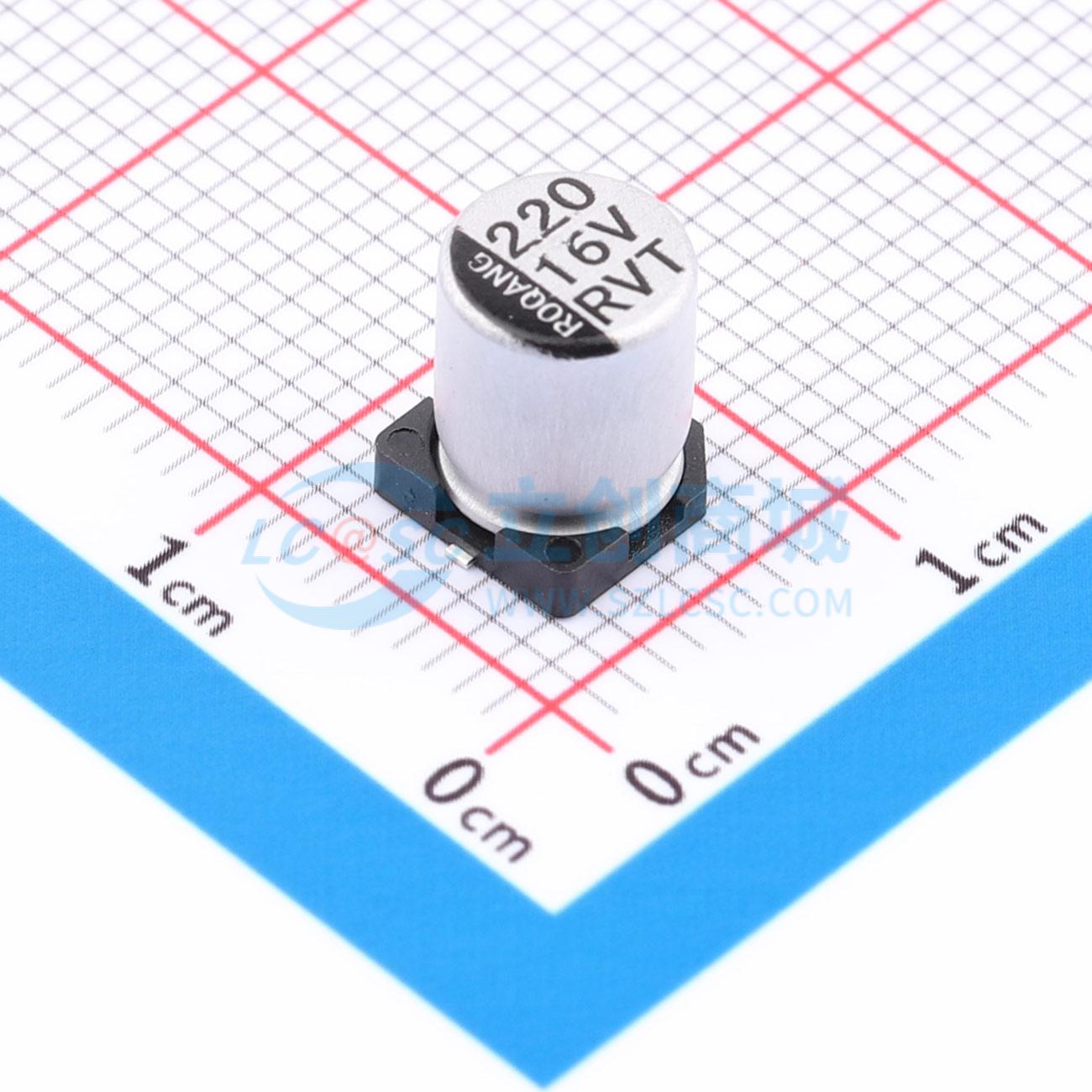 Linh kiện điện tử RVT1C221M0607 ROQANG SMD,D6.3xL7.7mm - Techcore Việt Nam