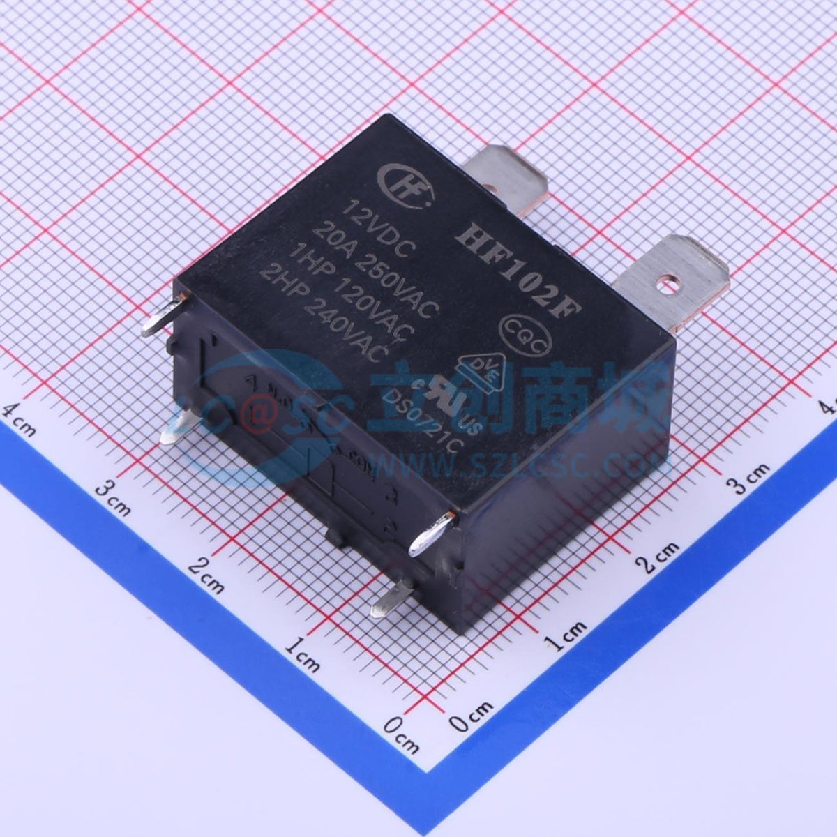 Rơ-le điện tử HF102F-12VDC HF 12V THT,30.5x16mm - Techcore Việt Nam