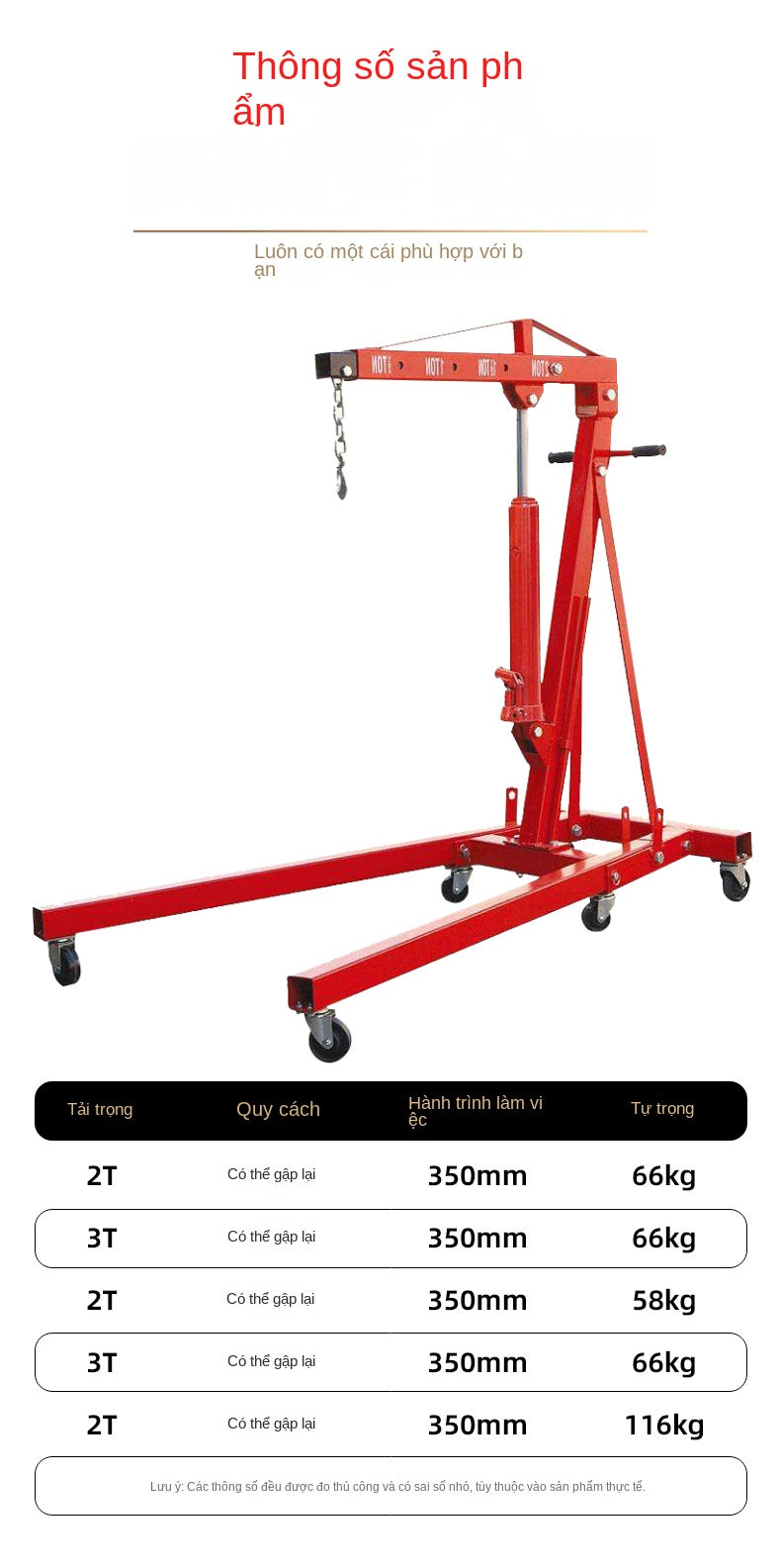 Cẩu Thủy Lực Mini 2–3 Tấn – Gấp Gọn Hoặc Cố Định