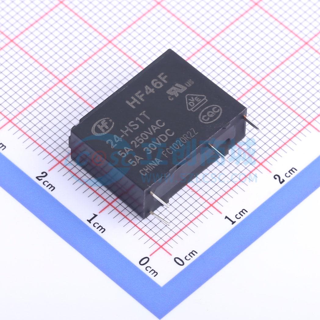 Rơ-le điện tử HF46F/024-HS1T HF 24V THT,20.5x7mm - Techcore Việt Nam