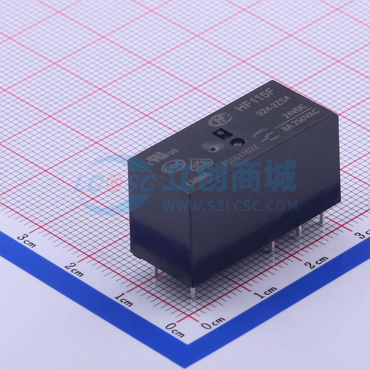 Rơ-le điện tử HF115F/024-2ZS4 HF DIP,29x12.7mm - Techcore Việt Nam
