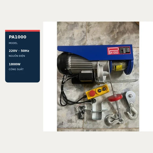 Tời Điện Treo PA300 PA400 PA600 PA800 PA1000 220V Cho Gia Đình Và Công Trình – PA800 20M – ảnh 16
