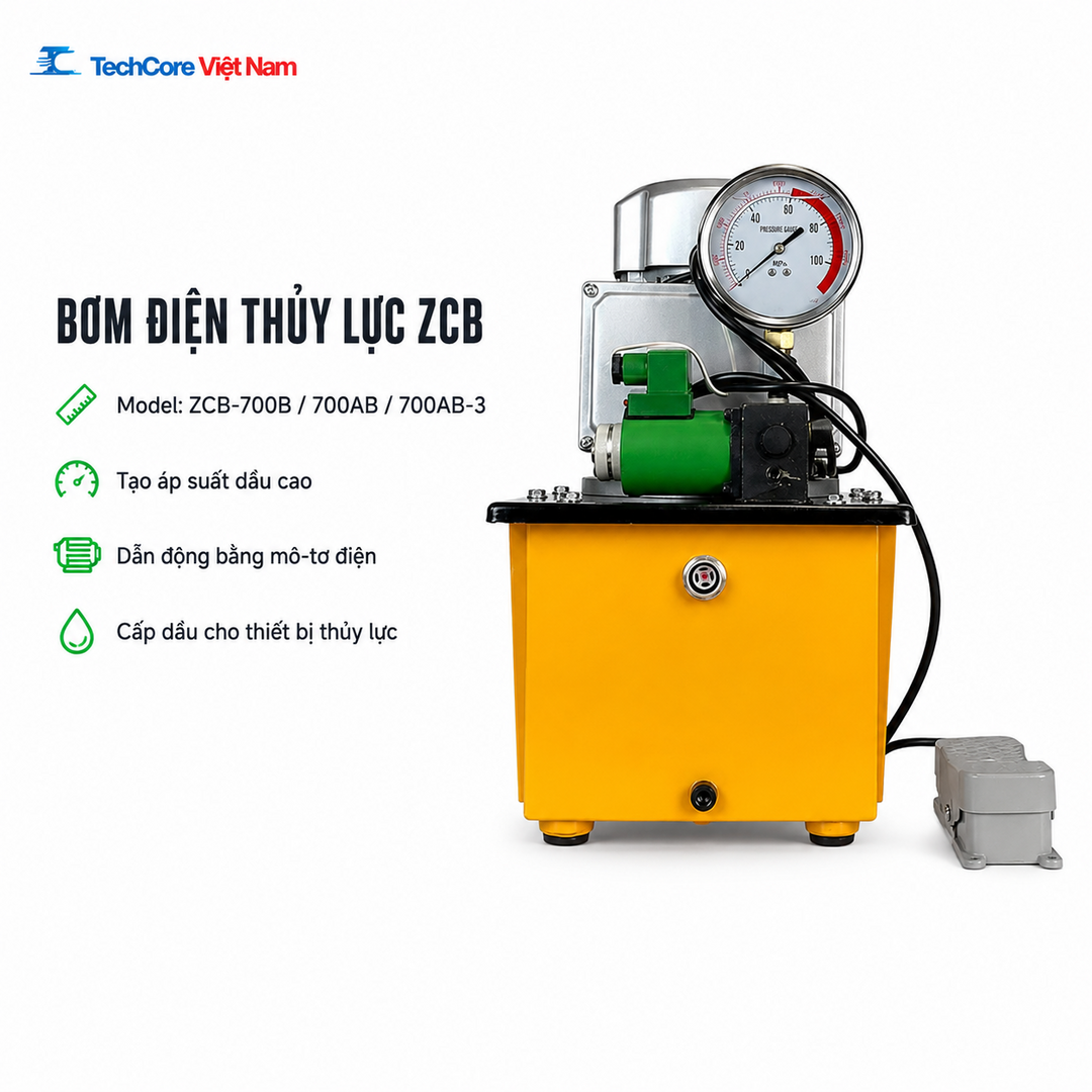 Bơm điện thủy lực ZCB-700B ZCB-700AB ZCB-700AB-3 - TechCore Việt Nam